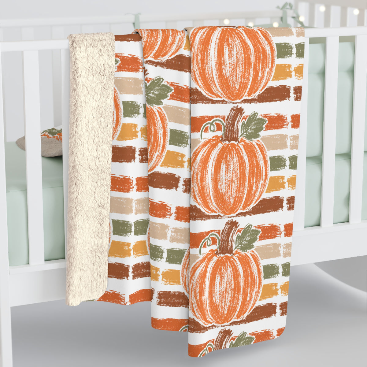 The Cozy Pumpkin Patch Sherpa Blanket