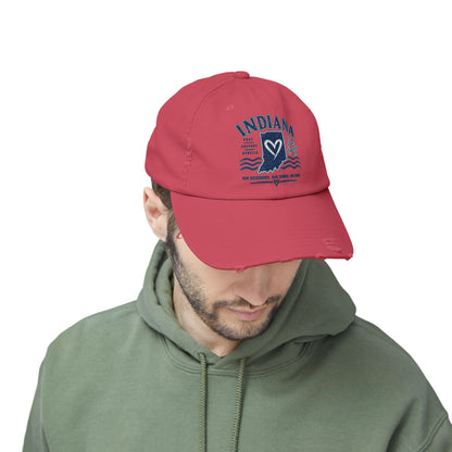 Indiana Heart Vintage Distressed Cap