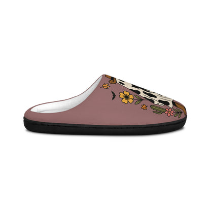 The Cozy Ghost Cow & Floral Slippers