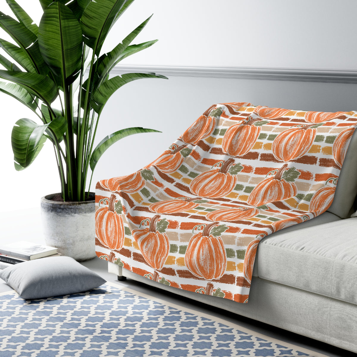 The Cozy Pumpkin Patch Sherpa Blanket