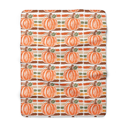 The Cozy Pumpkin Patch Sherpa Blanket