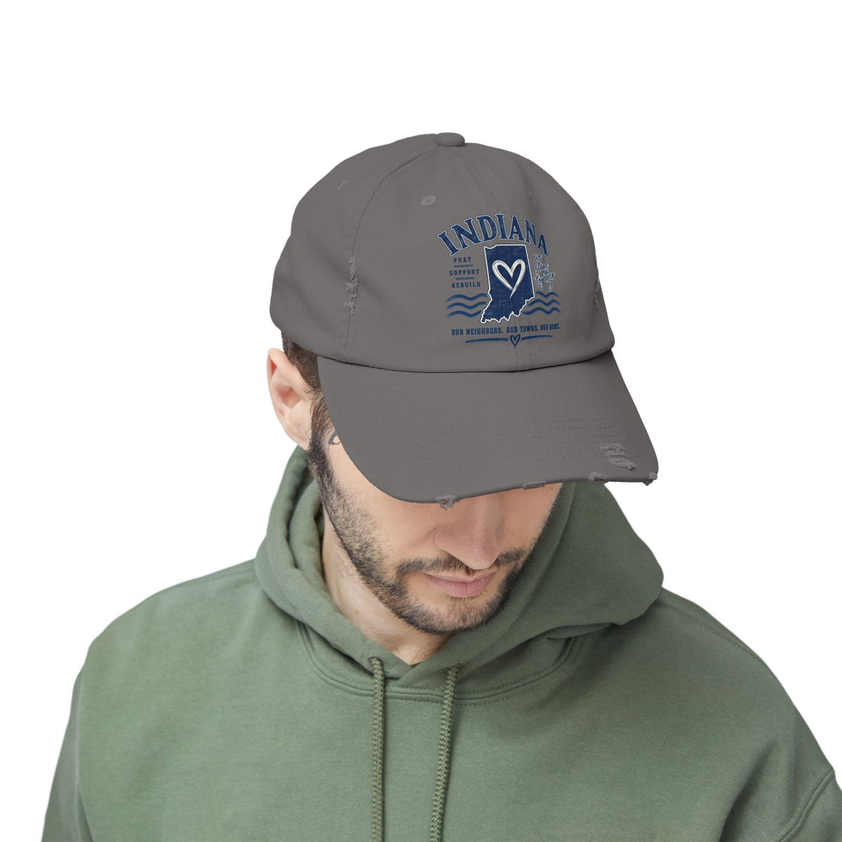 Indiana Heart Vintage Distressed Cap