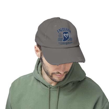 Indiana Heart Vintage Distressed Cap