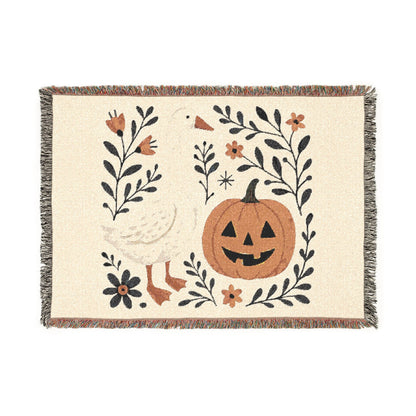 The Folk Art Pumpkin Woven Blanket