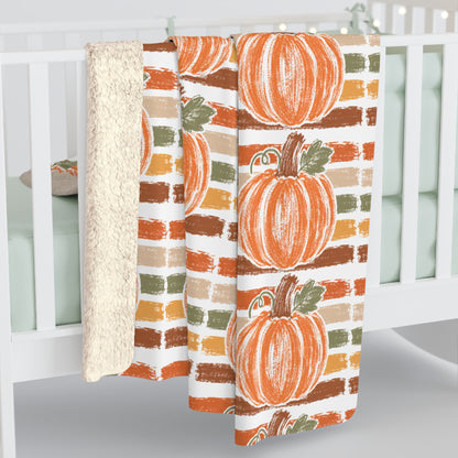 The Cozy Pumpkin Patch Sherpa Blanket