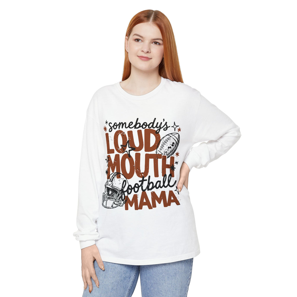 Somebody's Loud Mouth Football Mama Long Sleeve