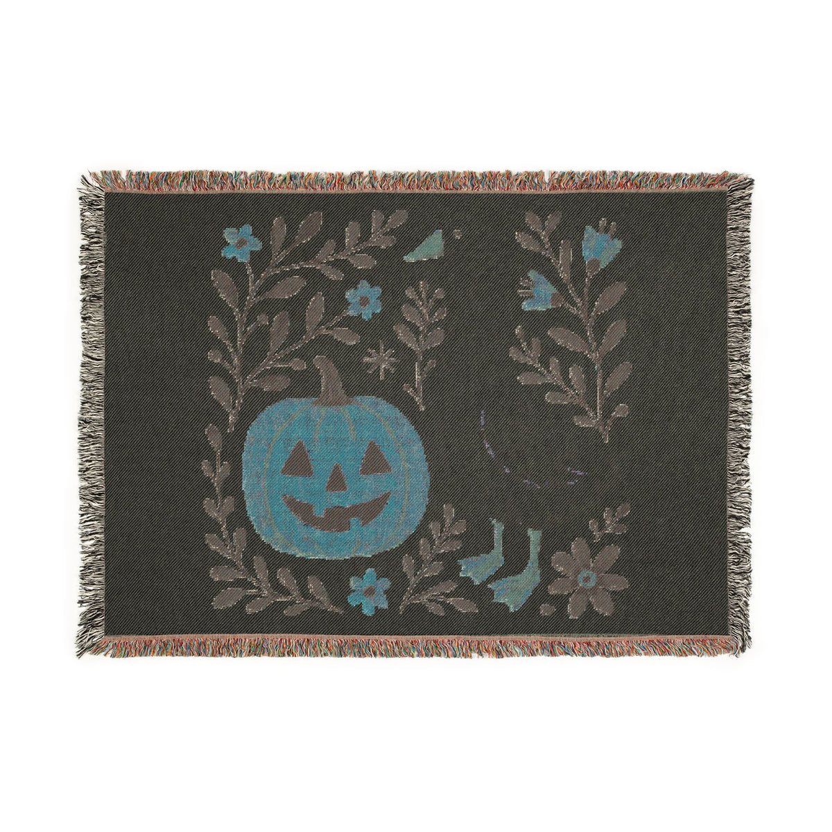 The Folk Art Pumpkin Woven Blanket
